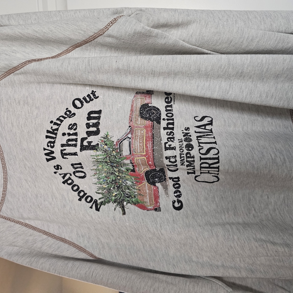Gray Christmas Graphic Sweatshirt